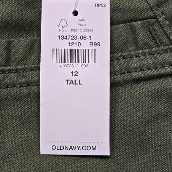 Old Navy Green Moss Pants NEW Pixie Chino Stretch Skinny Womens Size 12 Tall Zip - Picture 5 of 9